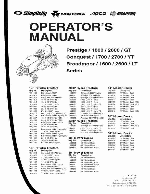 Snapper Lawn Mower 300 Series, 1600 Series, 2600 Series-page_pdf